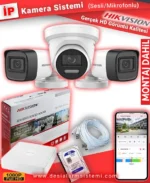 3 Kameralı Hikvision İP Kamera Sistemi Seti